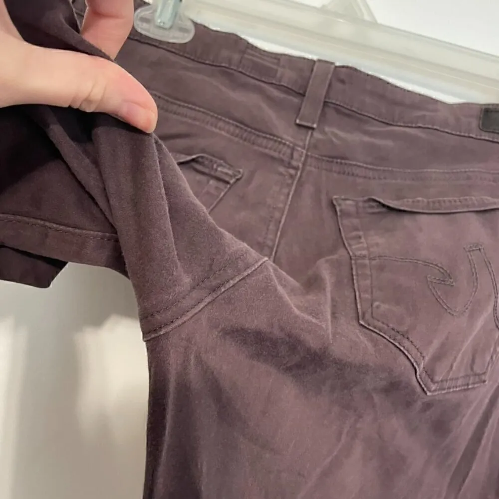 AG ADRIANO GOLDSCHMIED Brushed Sateen Stilt Cigarette Leg Plum Brown Skinny Jean - Image 13