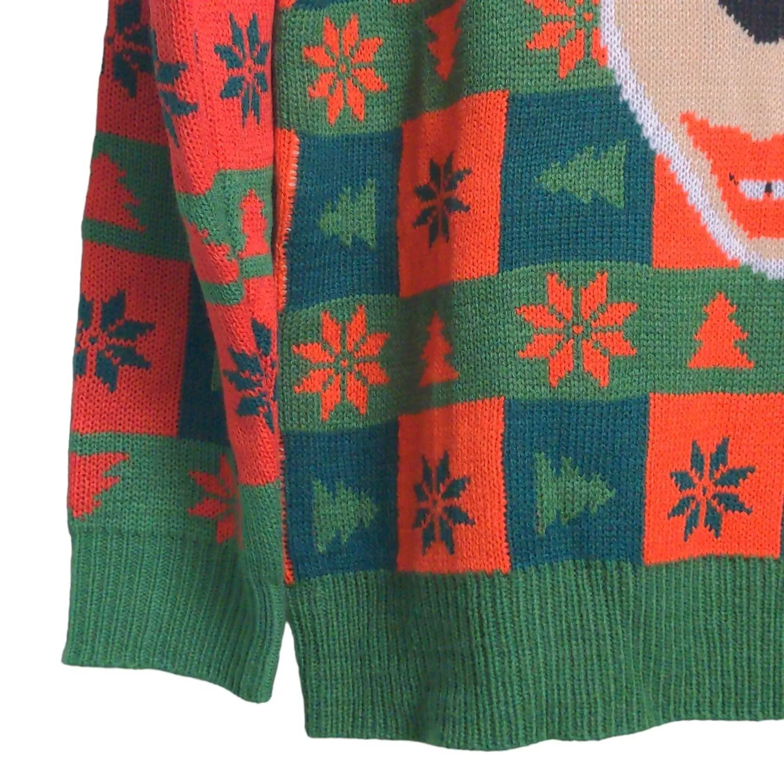 Ellen Degeneres Reindeer Pullover Ugly Christmas Sweater Women's L Red Green New - Image 3