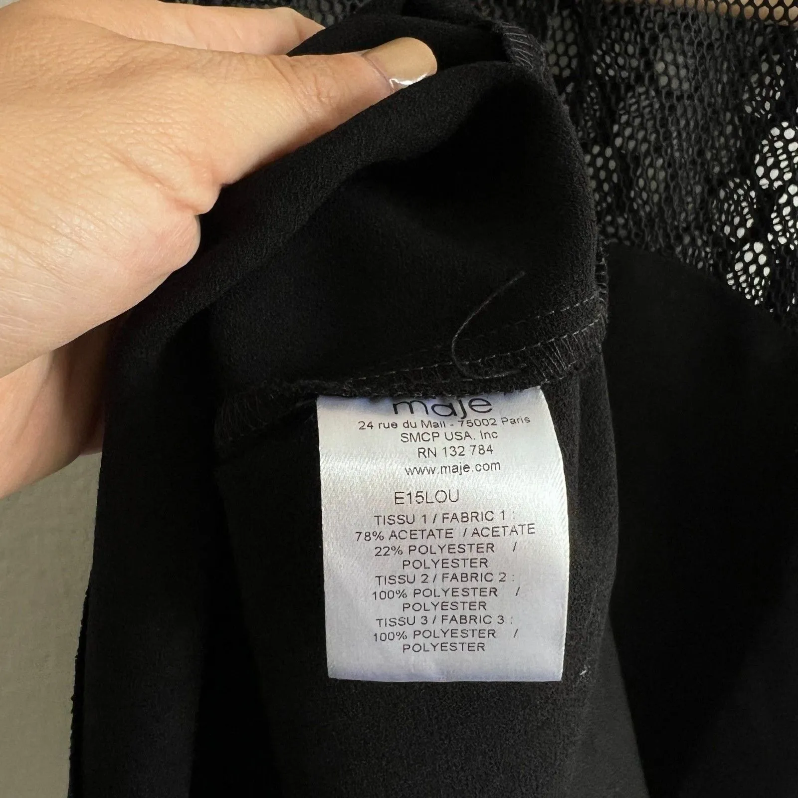 MAJE Black Lou Honeycomb Sleeveless Scoop Neck Blouse Top Chic Womens 1 XS - Image 7