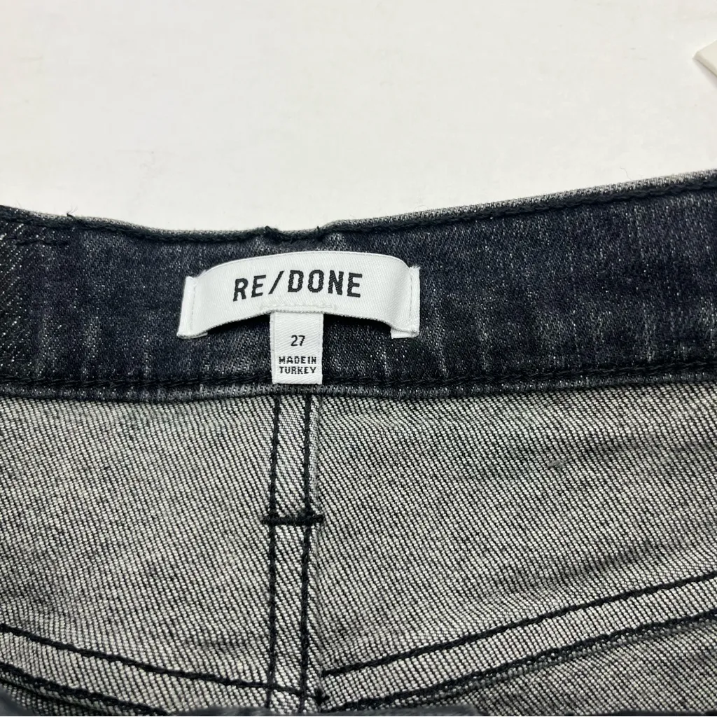 Re/Done 90s Ultra High‎ Rise Ankle Crop Denim Jean Size 27 Stoned Noir Black NEW - Image 2