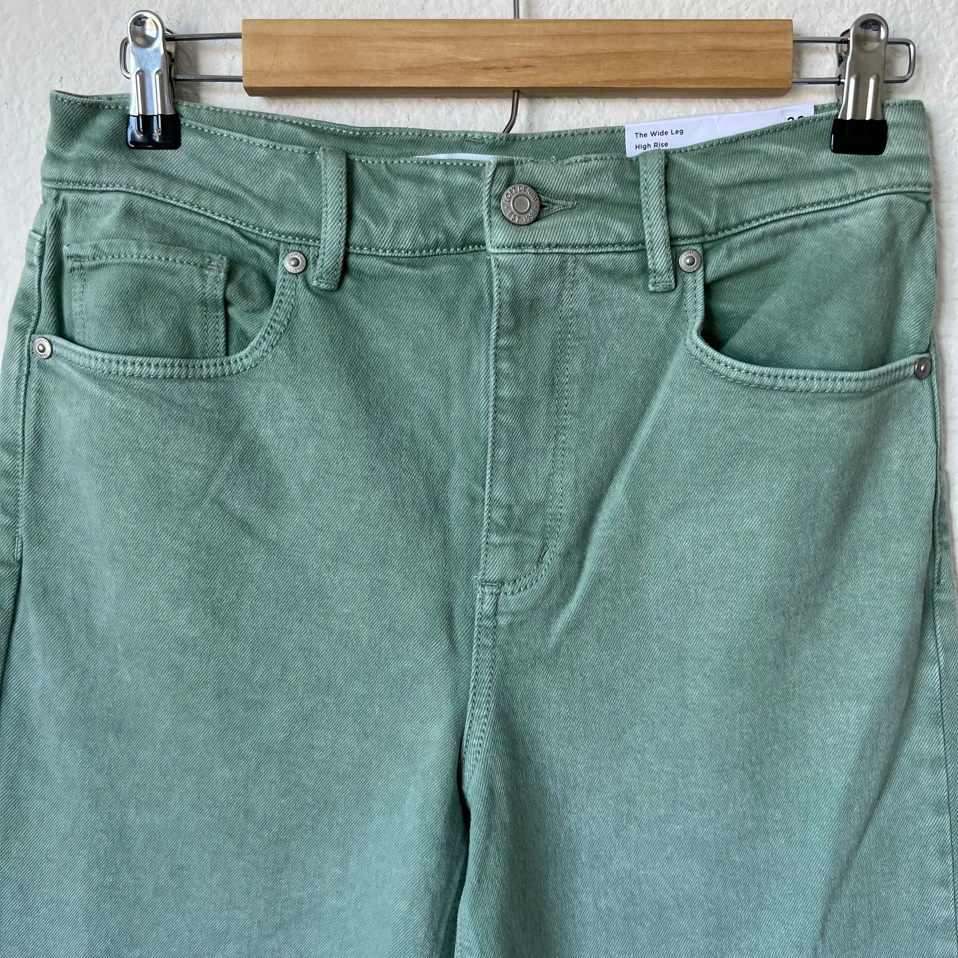 Loft Green High Rise Wide Leg Crop Jeans - Image 3
