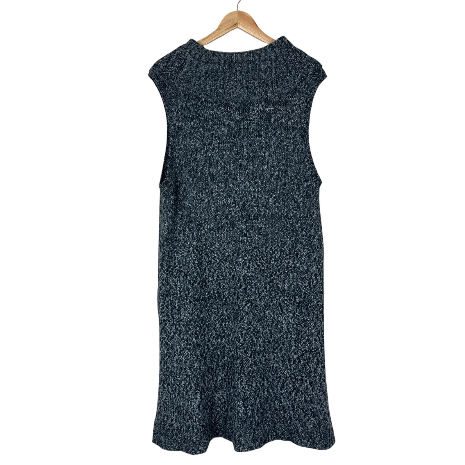 Halogen Cozy Sweater Dress Womens XL Gray Cowl Neck Cotton Sleeveless Minimalist - Image 3