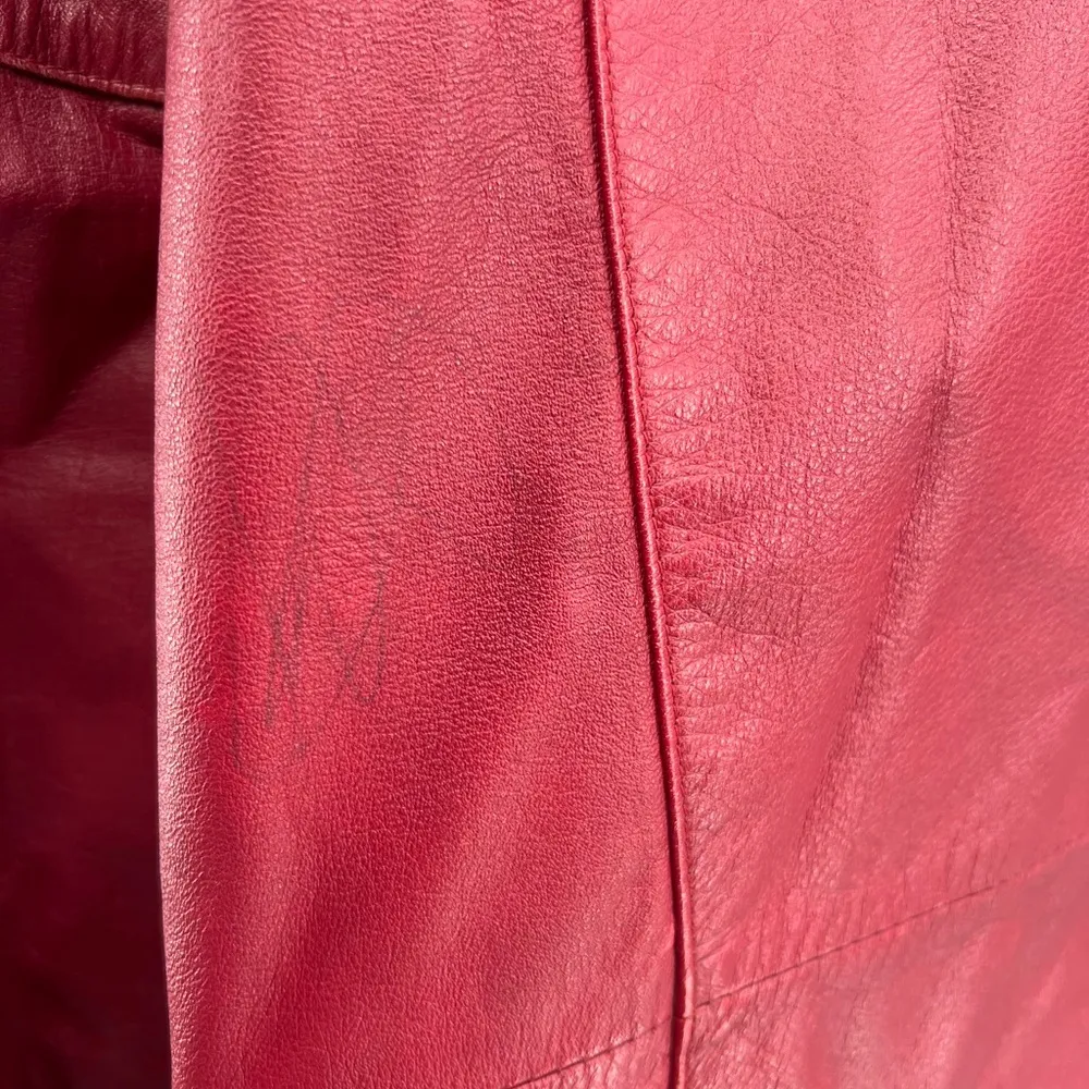 Pelle red leather M mid length trench vintage retro outdoor 70s 80s Size M - Image 9