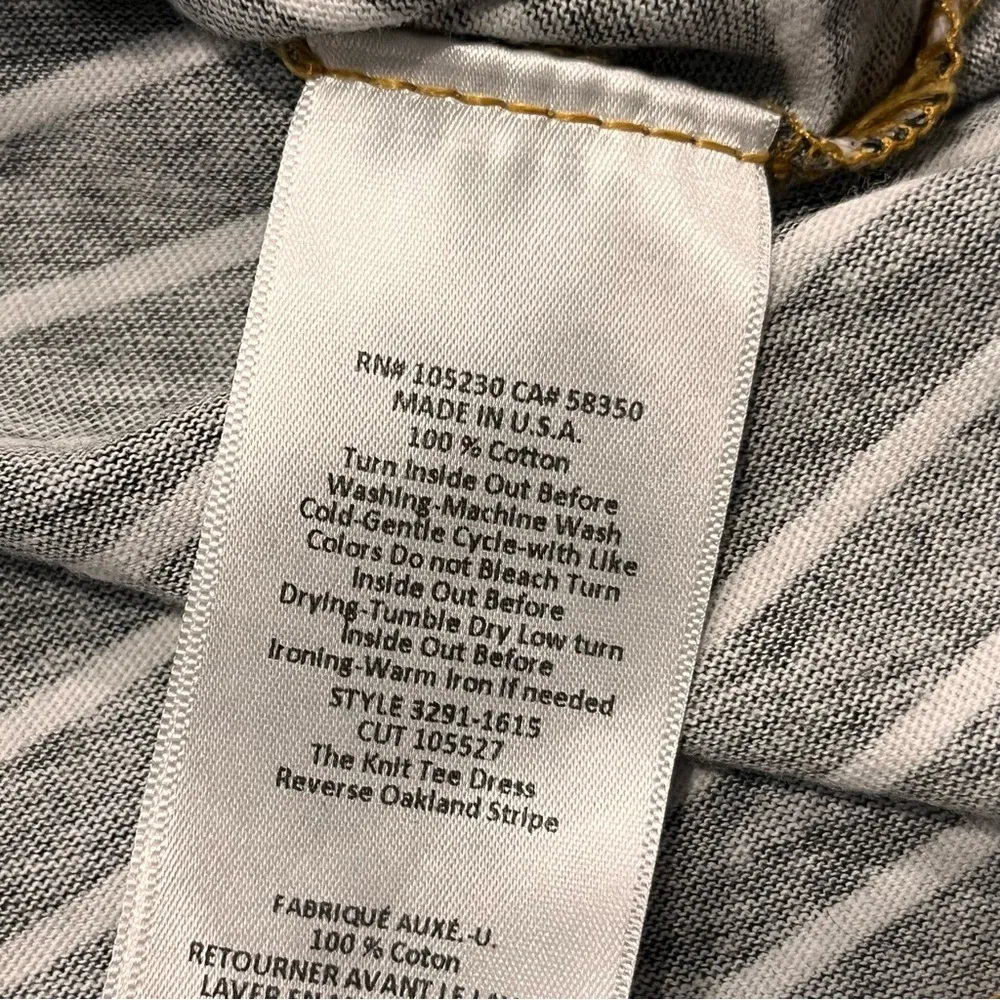 Current/Elliott Reverse Oakland Black & White Stripe Knit Tee Dress size Large - Image 11