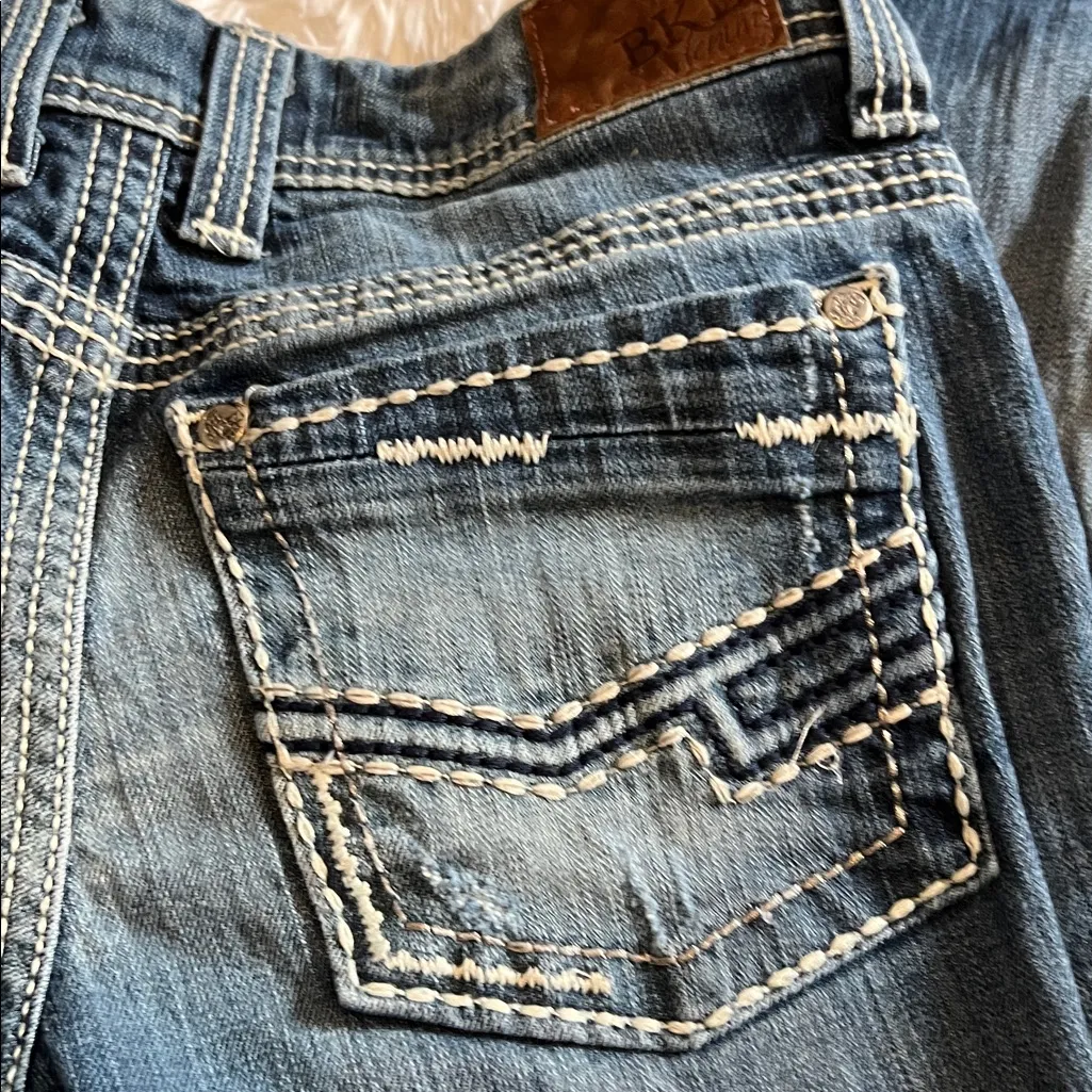 BKE Denim Payton Straight Leg Jeans Distressed Dark Wash 28 x 31 1/2 EUC - Image 9