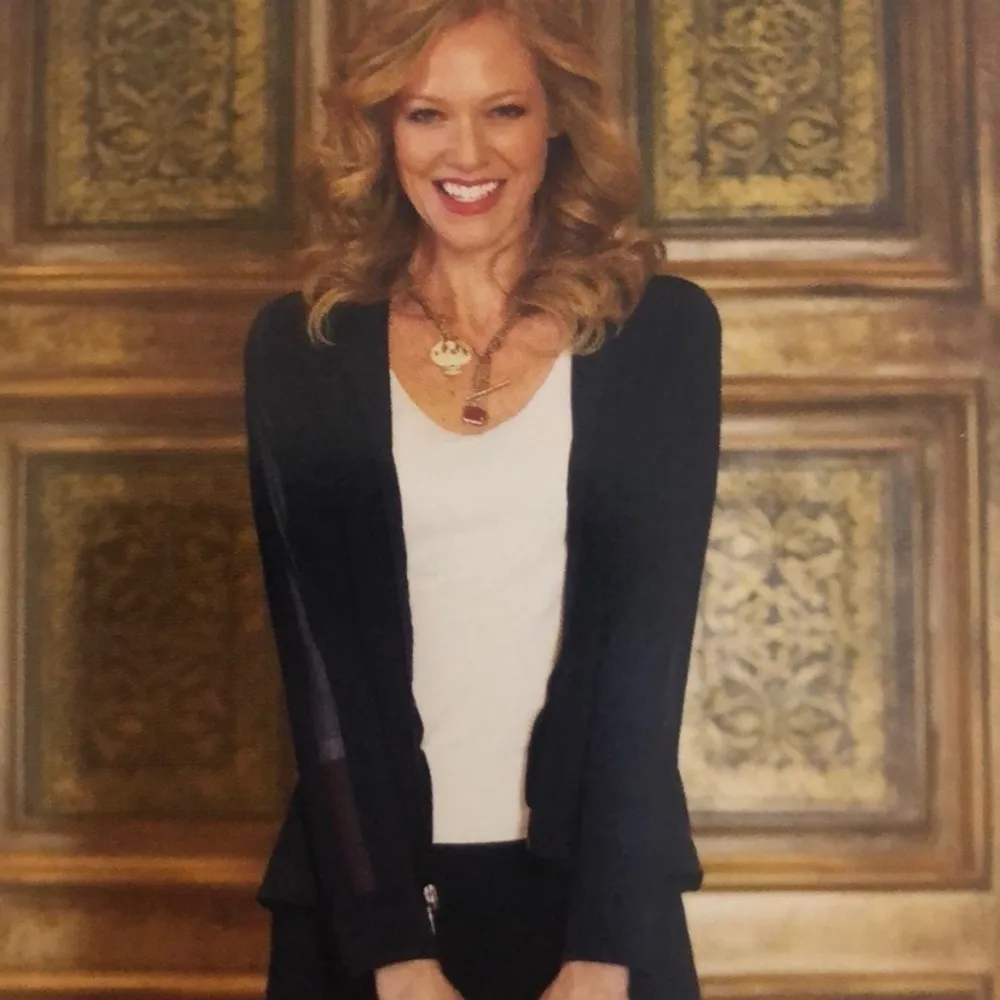 CAbi #576 Black Zip Up Hoodie Mesh‎ Detail XS - Image 6