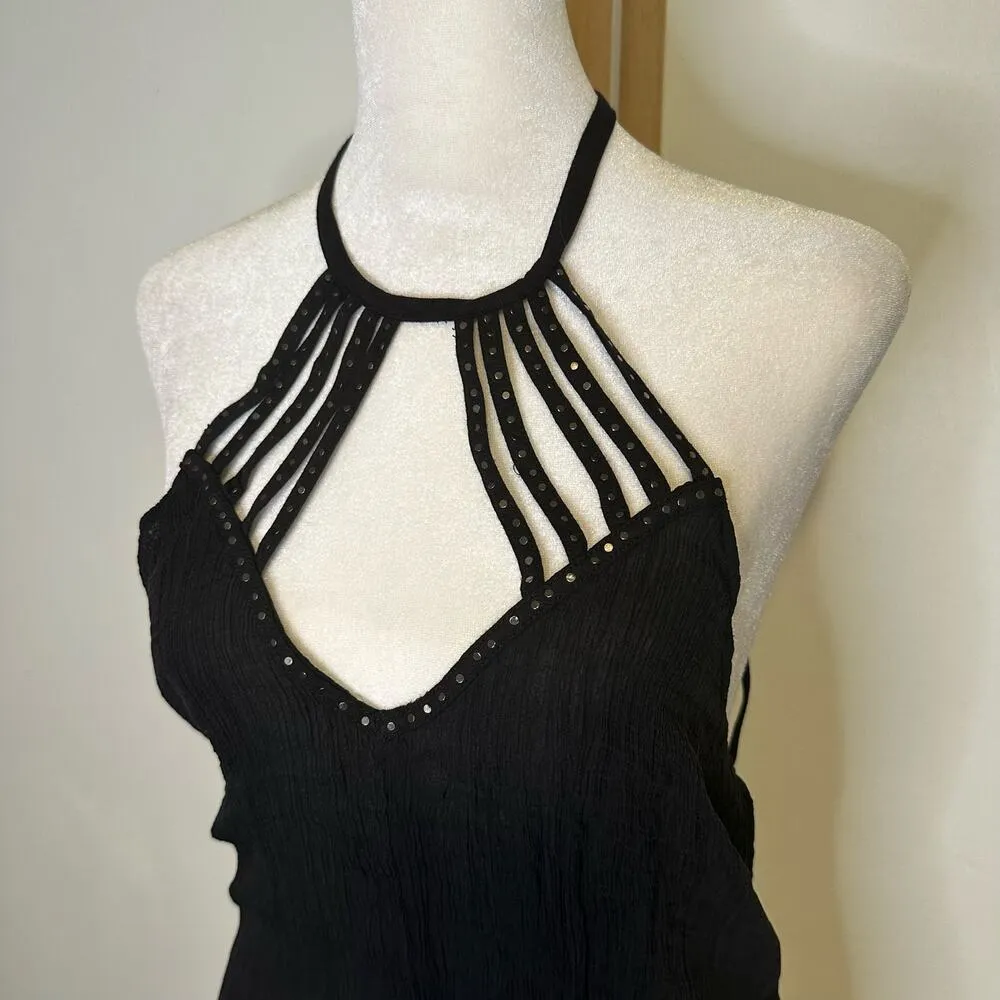 Pins & Needles UO black semi-sheer backless tank top size M - Image 3