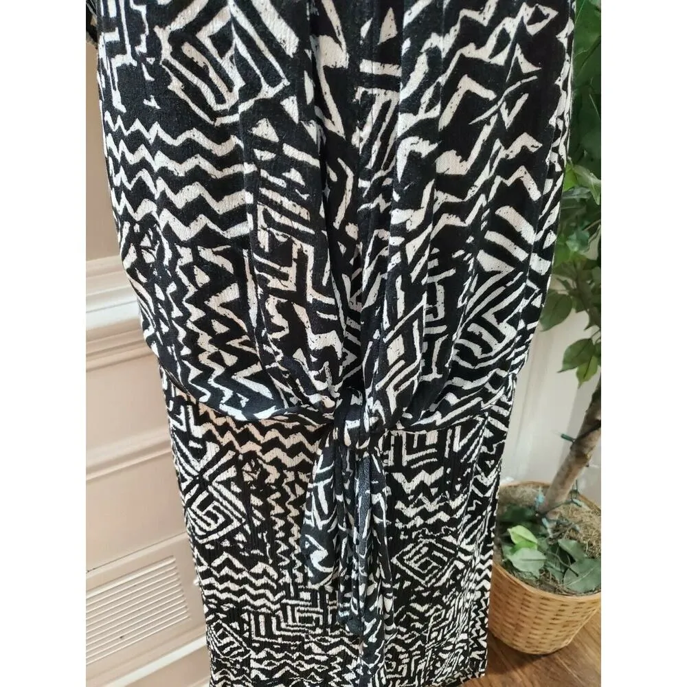 Nina Leonard Women's Black & White Rayon Long Sleeve Top & Skirt 2 Piece Suit 1X - Image 5