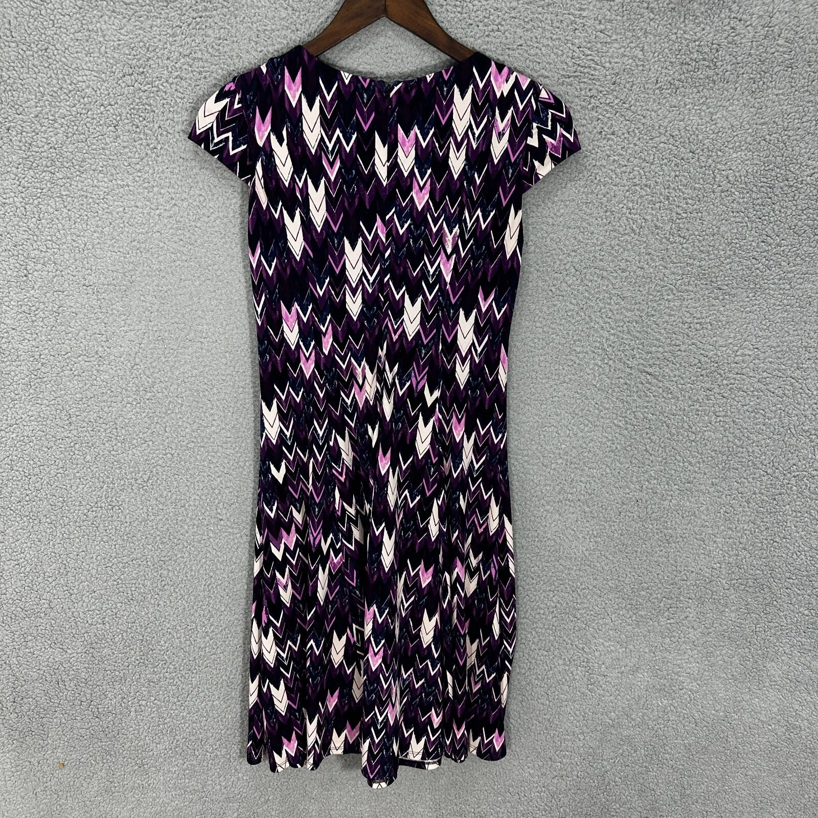 Eliza J Dress 0P Pink Purple Chevron Geometric Print Mod‎ Party Retro Y2K Bold - Image 9