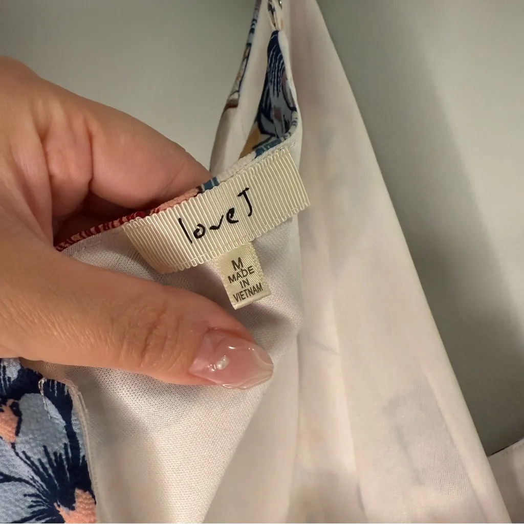 Love J - White Floral Dress with Tie - Size Medium - Image 4