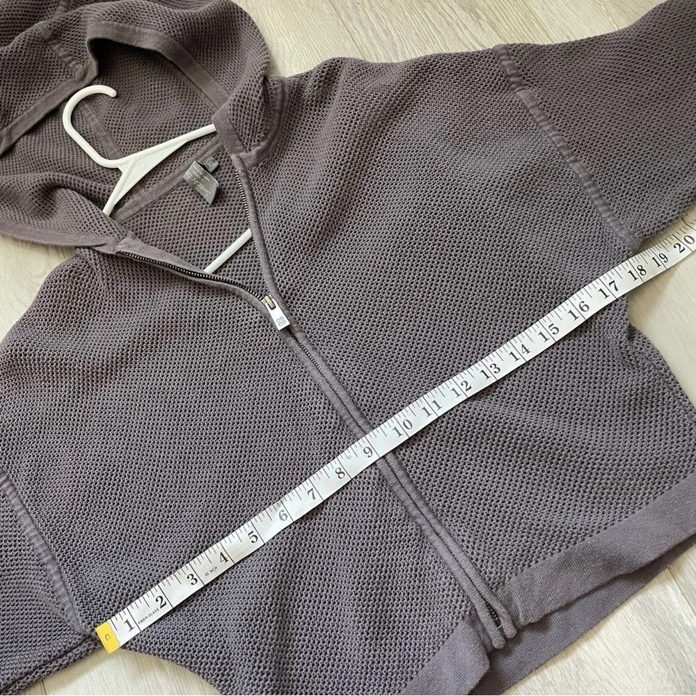 Sweaty Betty Organic Cotton Wimbledon Mesh Full Zip Crop Hoodie Purple (XSmall) - Image 5