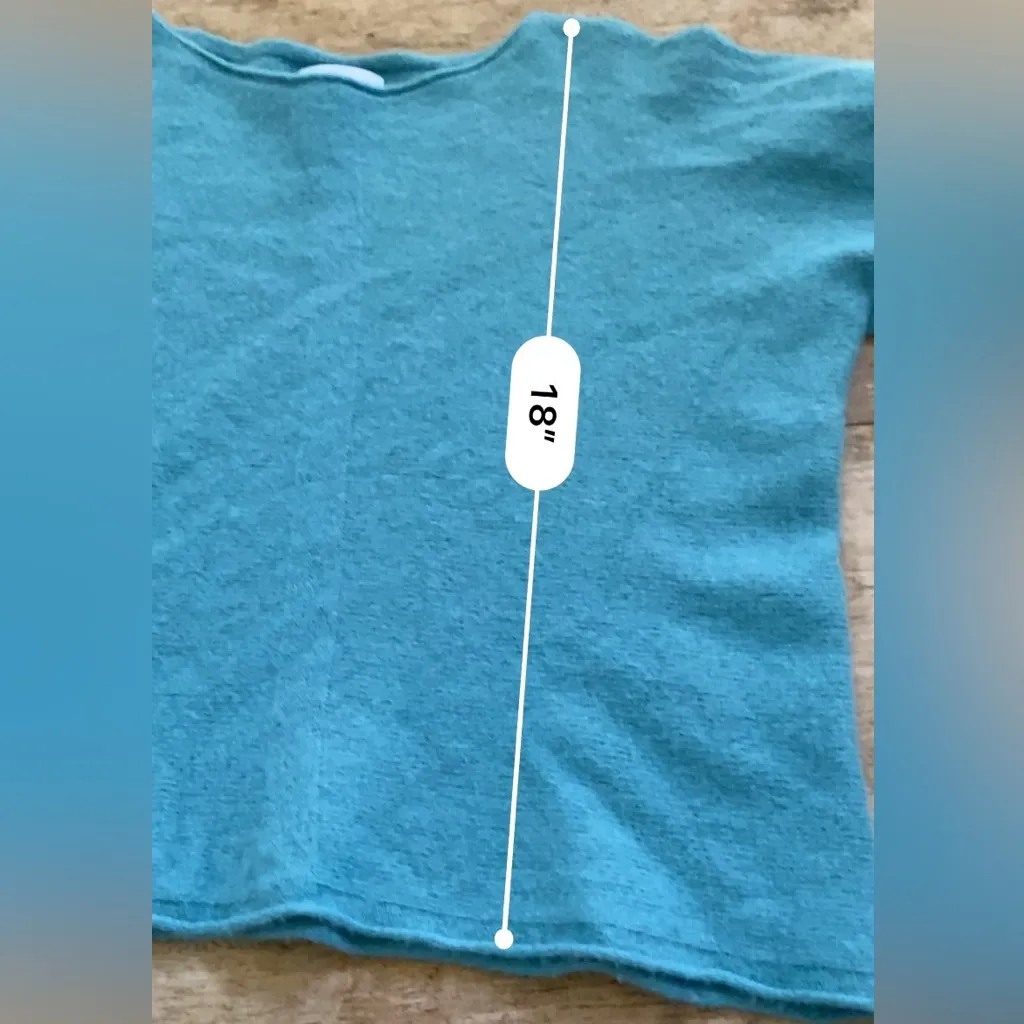 Bianco & Blu Italy Women’s Size Medium Aqua Wool/Cashmere Blend‎ Sweater Blue - Image 10