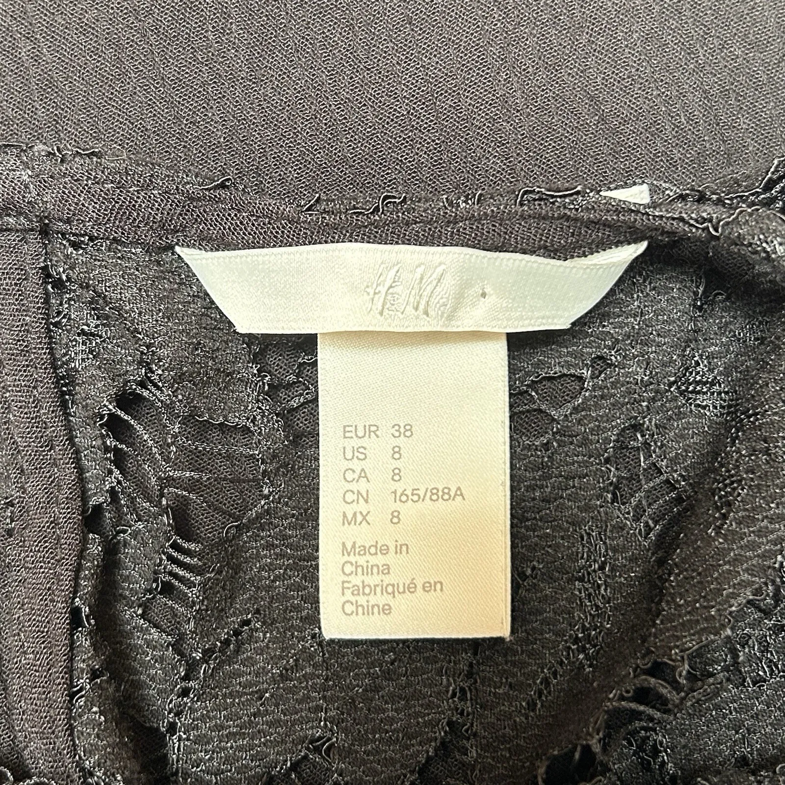 H&M Women's Black Lace Baby Doll Dress Size 8 Flowy Witchcore Whimsygoth Gothic - Image 8