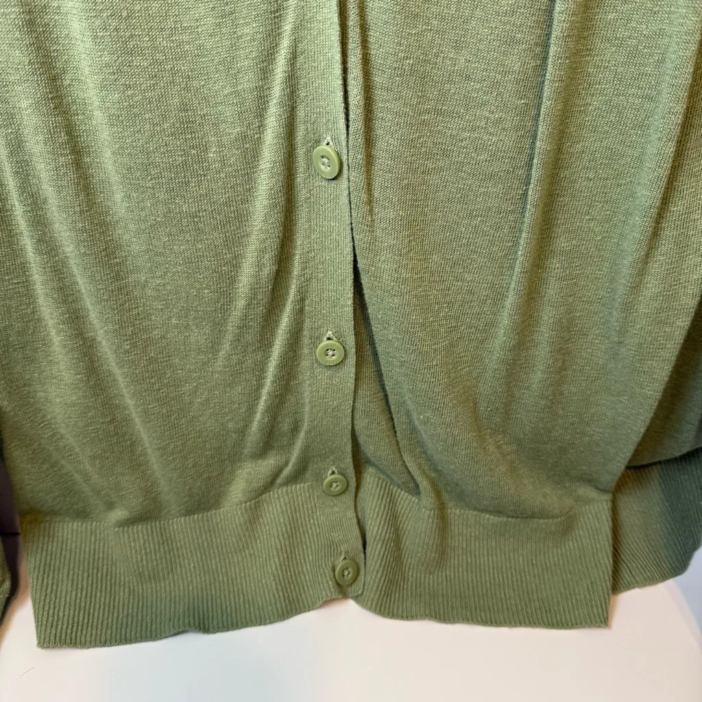 GAP Preppy Sage Green Button Up Lightweight Cardigan Cabincore Sweater Size L - Image 5