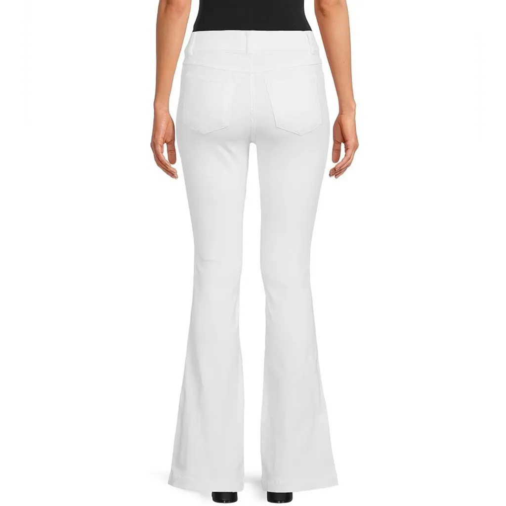 SPANX EveryWear Flare Jeans White Large Pull On Shaping Denim 20349Q - Image 2