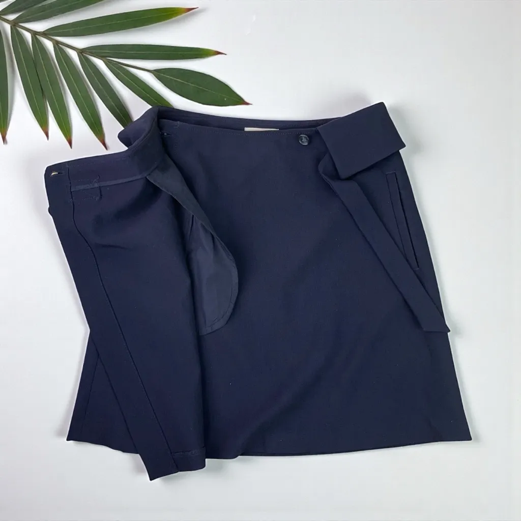 LOFT Foldover Wrap Skirt in Navy - Image 7