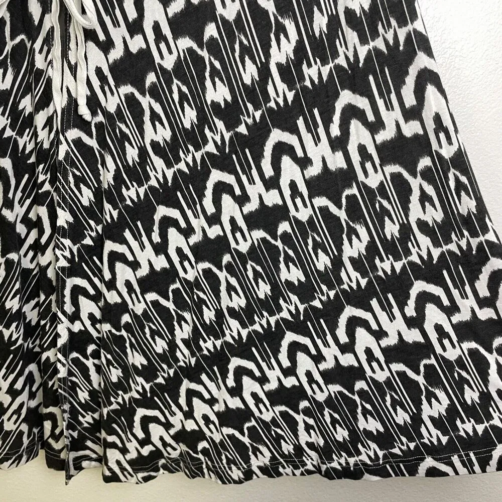 Bryn Walker Jersey Sleeveless Jacket Large Black White Printed Lightweight Rayon - Image 9