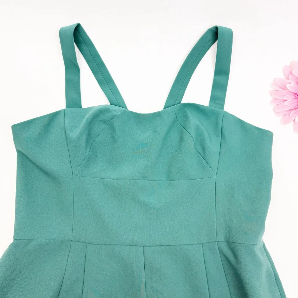 Gal Meets Glam Collection Nicole Sweetheart Square Neck Jumpsuit Green Wide Leg - Image 7