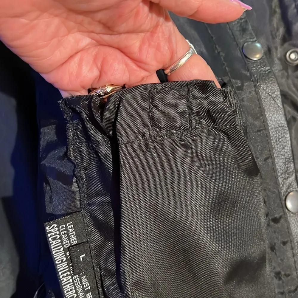 Black Leather Vest by Bike Night Leathers Womens size L Y2K Size L - Image 10