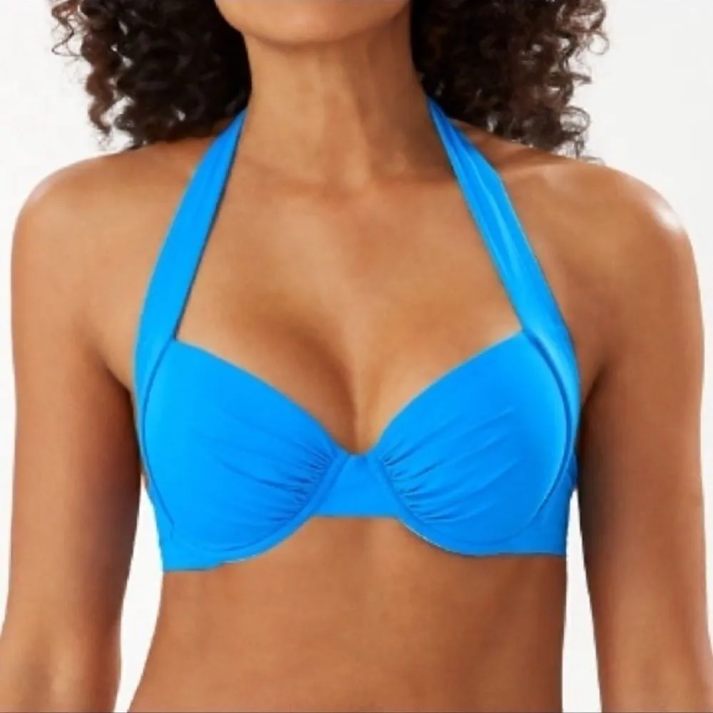 NWOT Tommy Bahama Pearl Full Coverage Cup Blue Bikini Top - Image 2