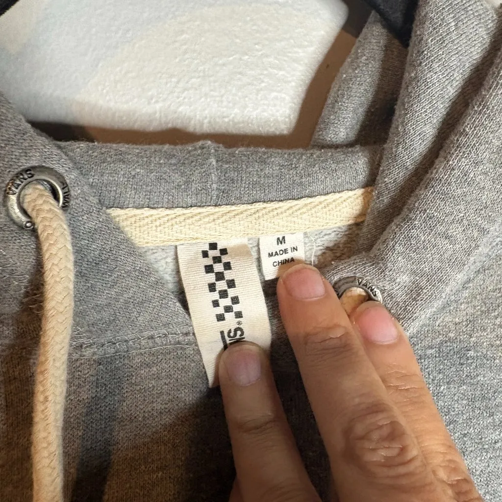 Vans grey logo hoodie - Image 2