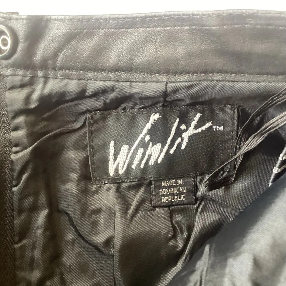 Vintage Winlit Leather Pencil Skirt Black Size 8 - Image 3
