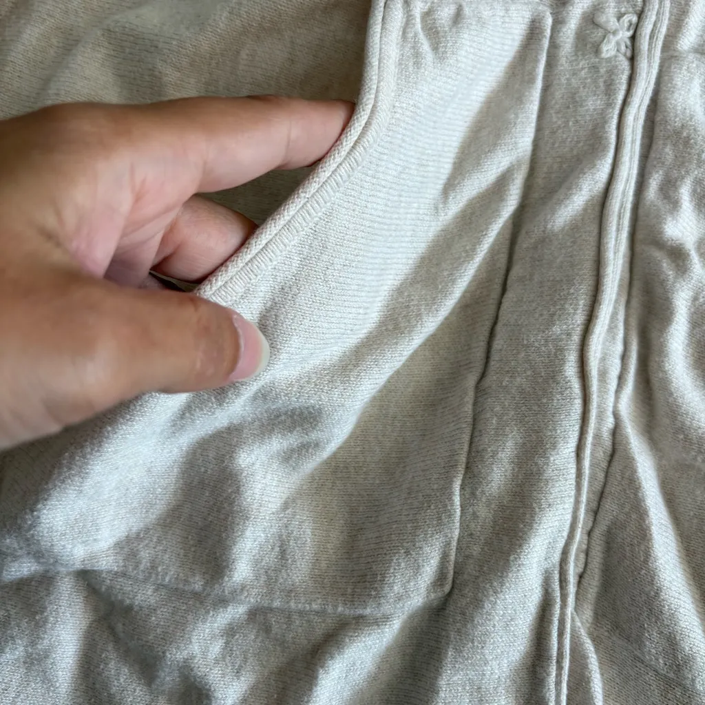 J Jill Pure Jill Cotton Cashmere v neck cardigan oatmeal XS Petite Tan Size undefined - Image 9