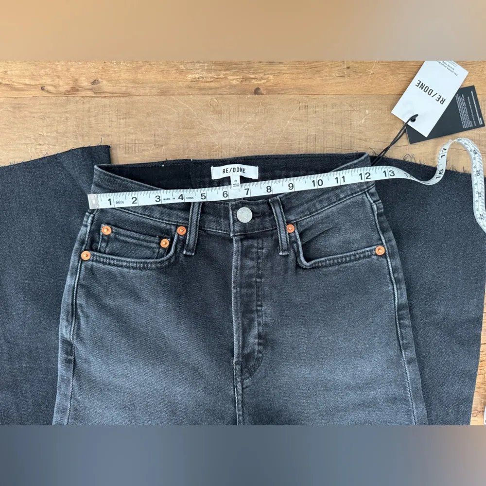 NWT REDONE 70s High Rise Stove Pipe Jeans in Jet Black ~ Size 24 - Image 11