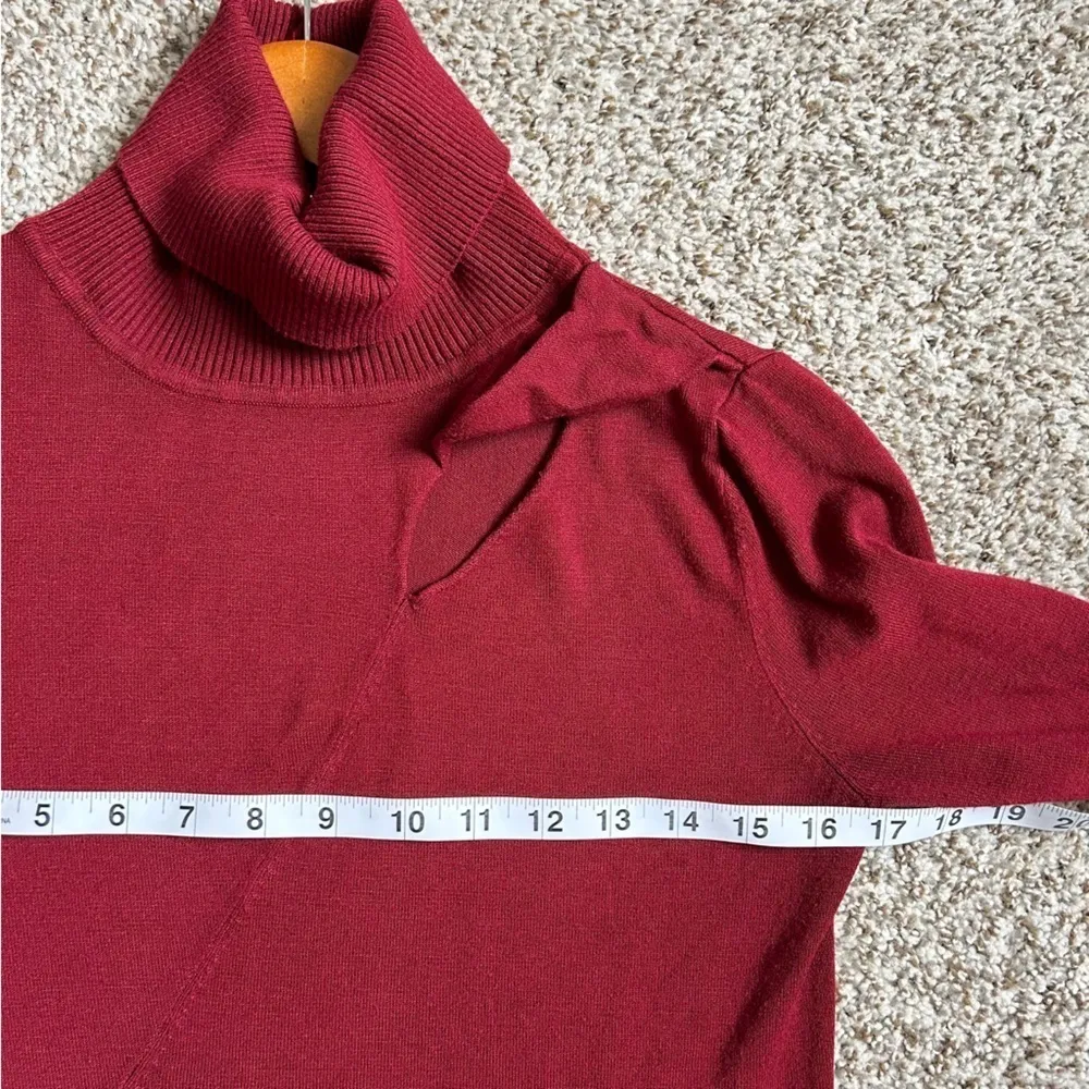 525 America Red Maroon Turtleneck Cutout Sweater Winter Comfy Casual Small - Image 6