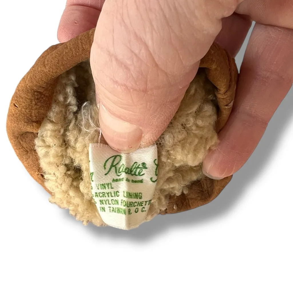 Vintage Van Raalte Women’s Gloves Brown Faux Leather Large - Image 4