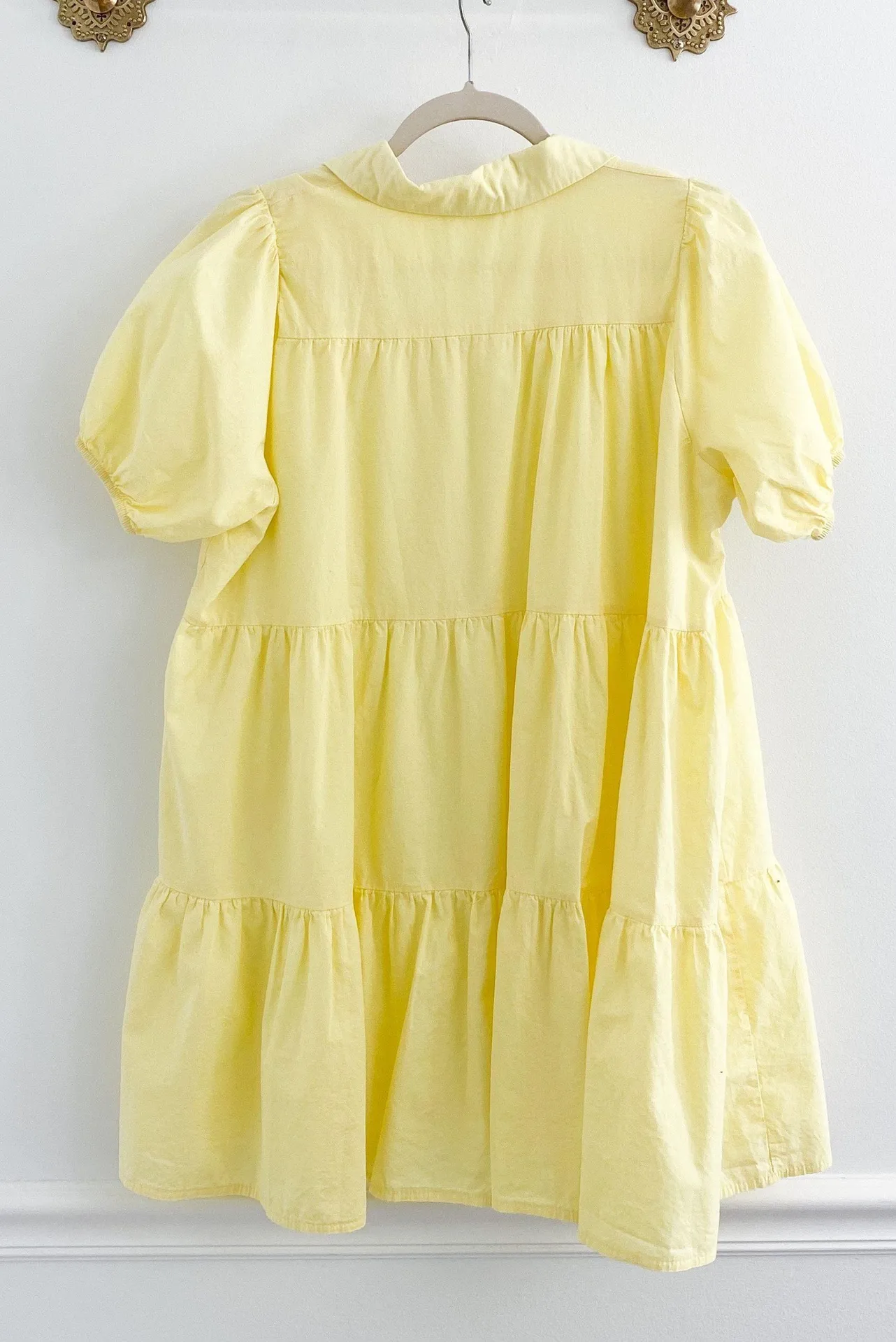 Yellow Cotton Tiered Swing Dress - Image 7