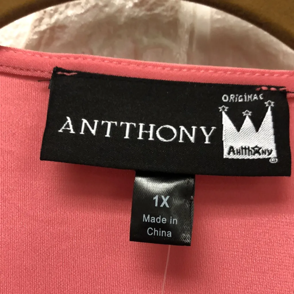 NWT ANTTHONY mauve open front flyaway drape front cardigan jacket‎ plus sz 1x Pink - Image 4