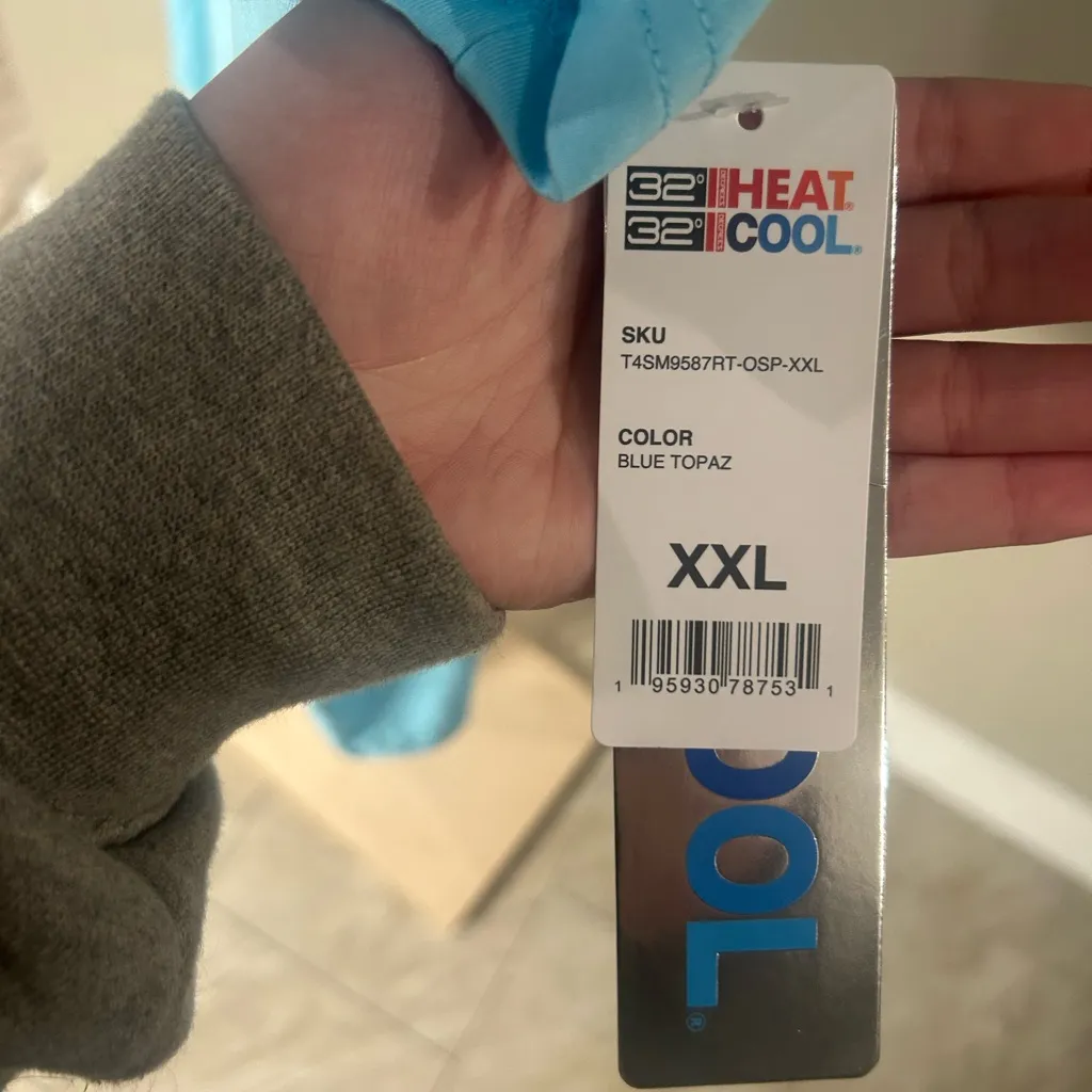 Heat Cool 32 Degrees Blue Topaz V-Neck Short Sleeve Shirt Women’s XXL NWT - Image 5