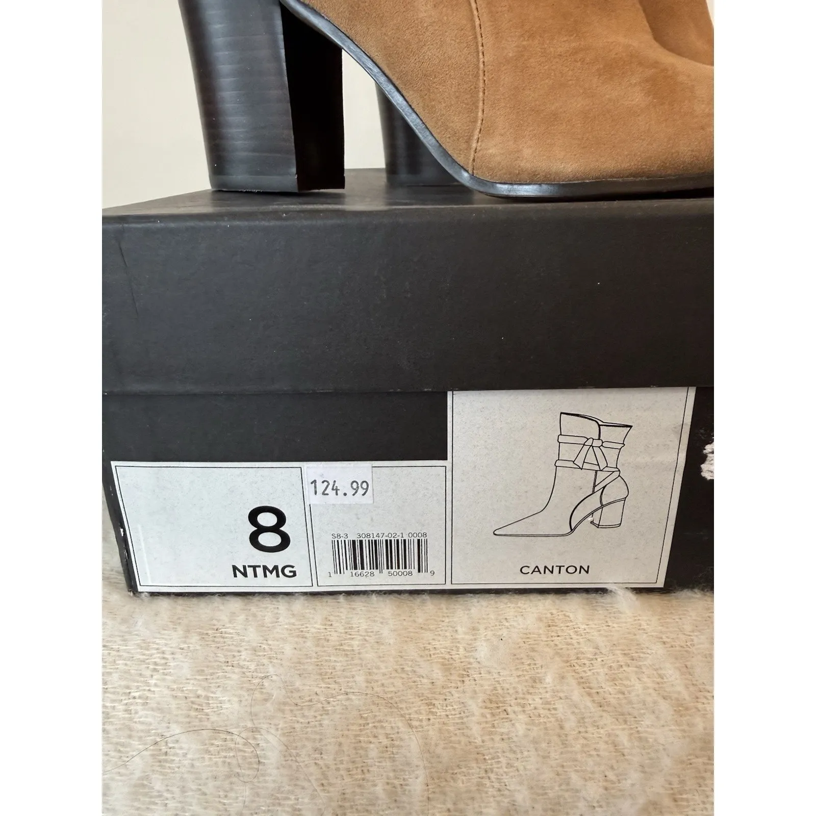NWT Banana Republic Canton Nutmeg Suede Leather Tie Boots 8 Coastal Cowgirl - Image 3