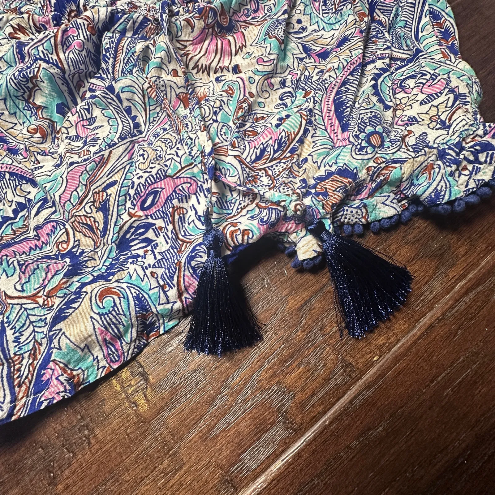 Victorias Secret Paisley Tassel Sleep Romper S • 100% Viscose • MSRP $55 - Image 4