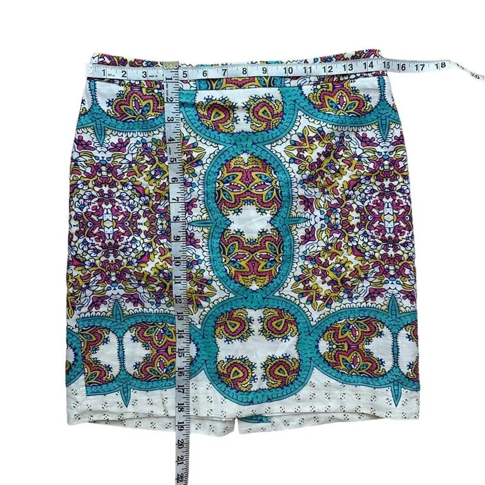 Lucy & Laurel Anthropologie Paisley Bohemian Linen Skirt Size 4 - Image 3
