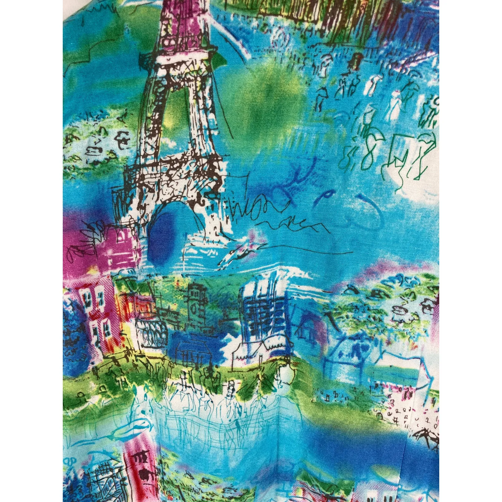 Coldwater Creek Eiffel Tower Button Down Linen Blend Blazer size Medium - Image 5