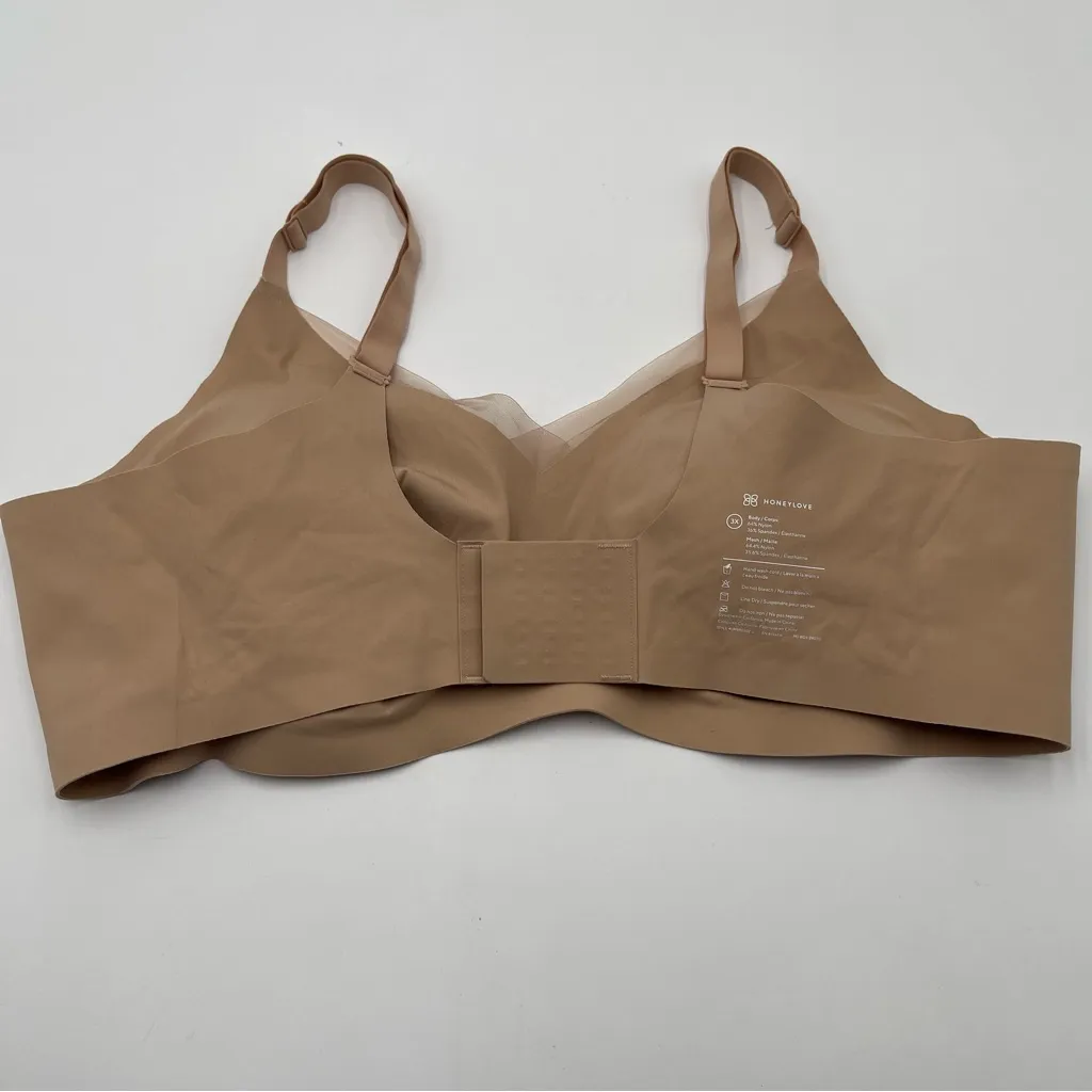 Honeylove Bra Women’s 3X Mesh Crossover Comfortable Seamless Plus Size Comfy Tan - Image 7