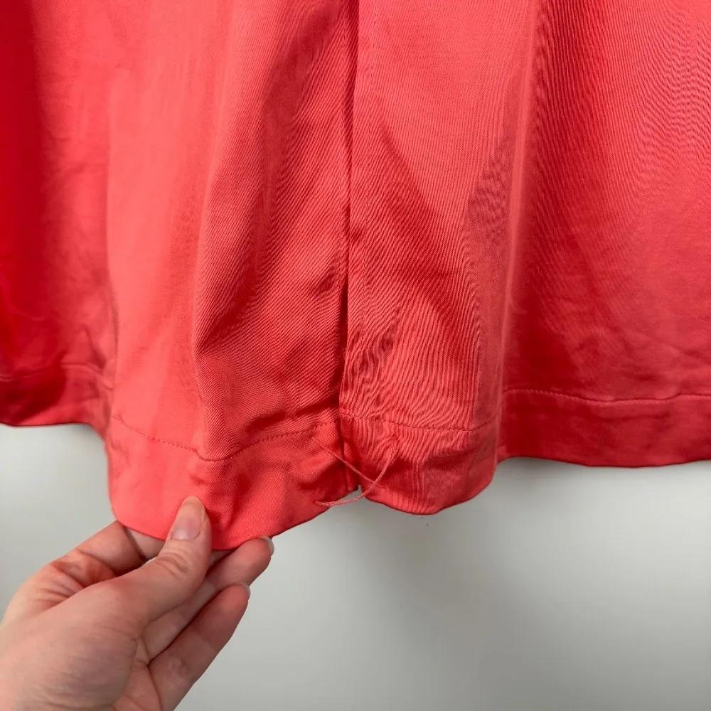 Soft‎ Surroundings Thelma Tunic Sz L Button Up Tencel Blend Long Sleeve Coral - Image 7
