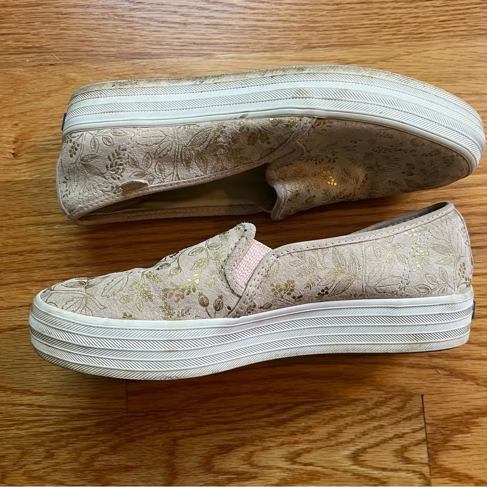 Keds x rifle paper company slip on rose gold sneakers size 7.5 - Image 3