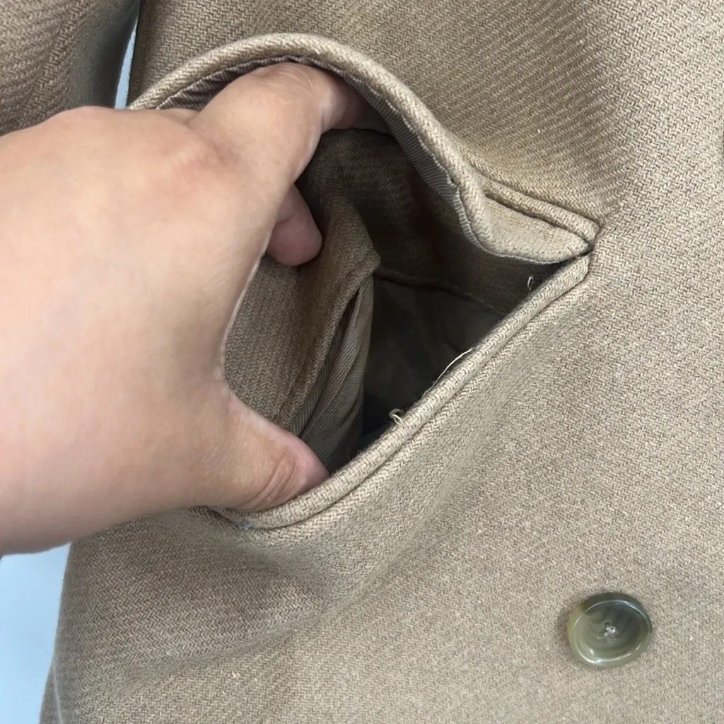Everlane The Italian ReWool Overcoat Camel Brown Sz 00 XS Peacoat Double Breast - Image 5