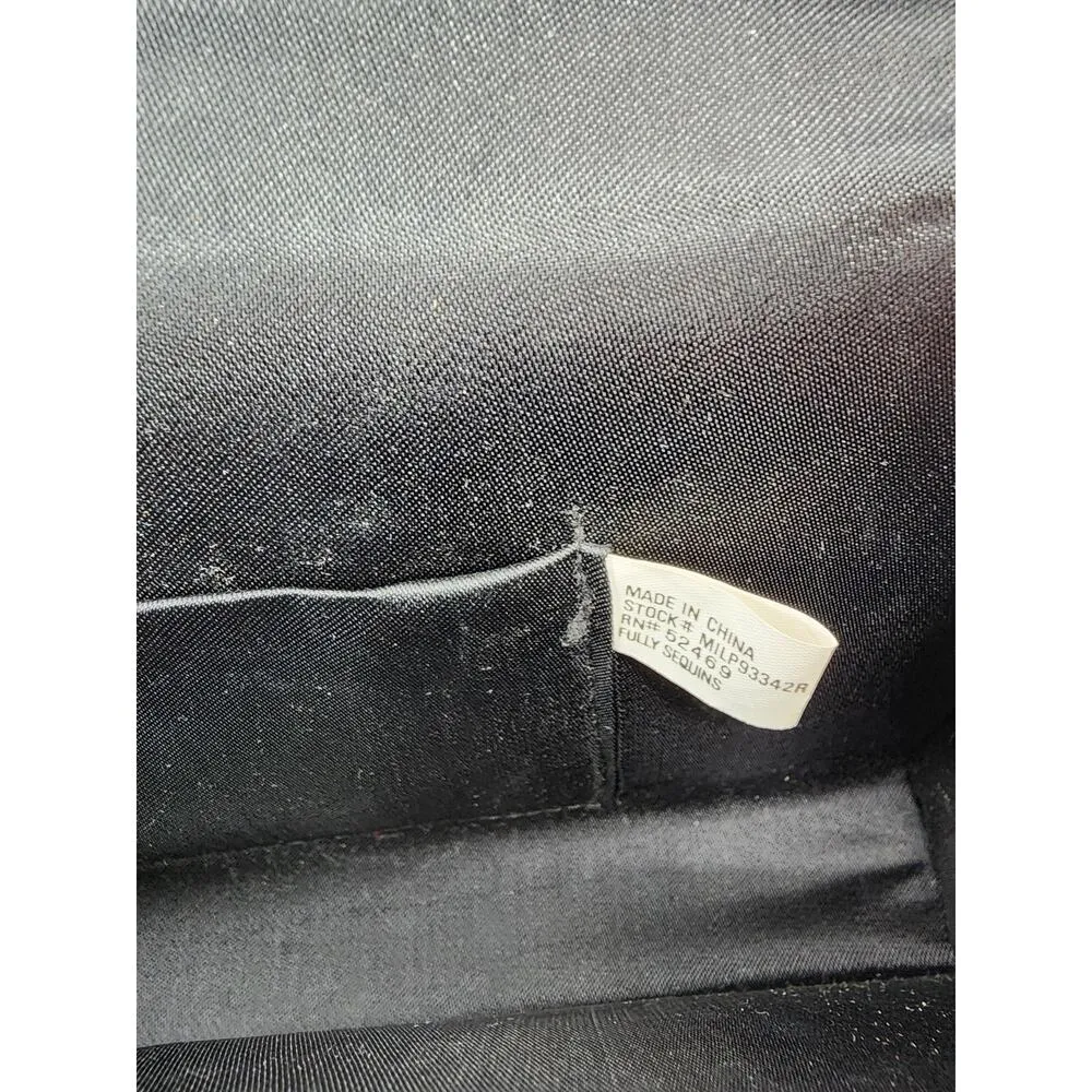 Geometric Sequin Crossbody Shoulder Bag Black with Multicolor Flap - Image 8