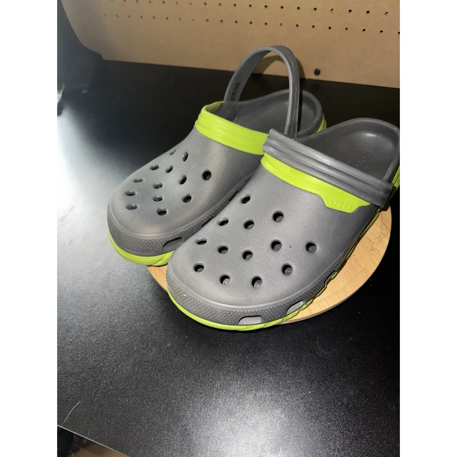 Crocs All Terrain Size 12 Men Gray‎ And Green EUC - Image 2