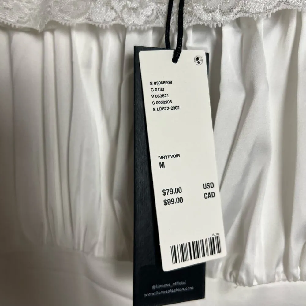 Lioness Vintage Ballerina Porcelain White Lace Trim Sleeveless Maxi Dress Size M - Image 10