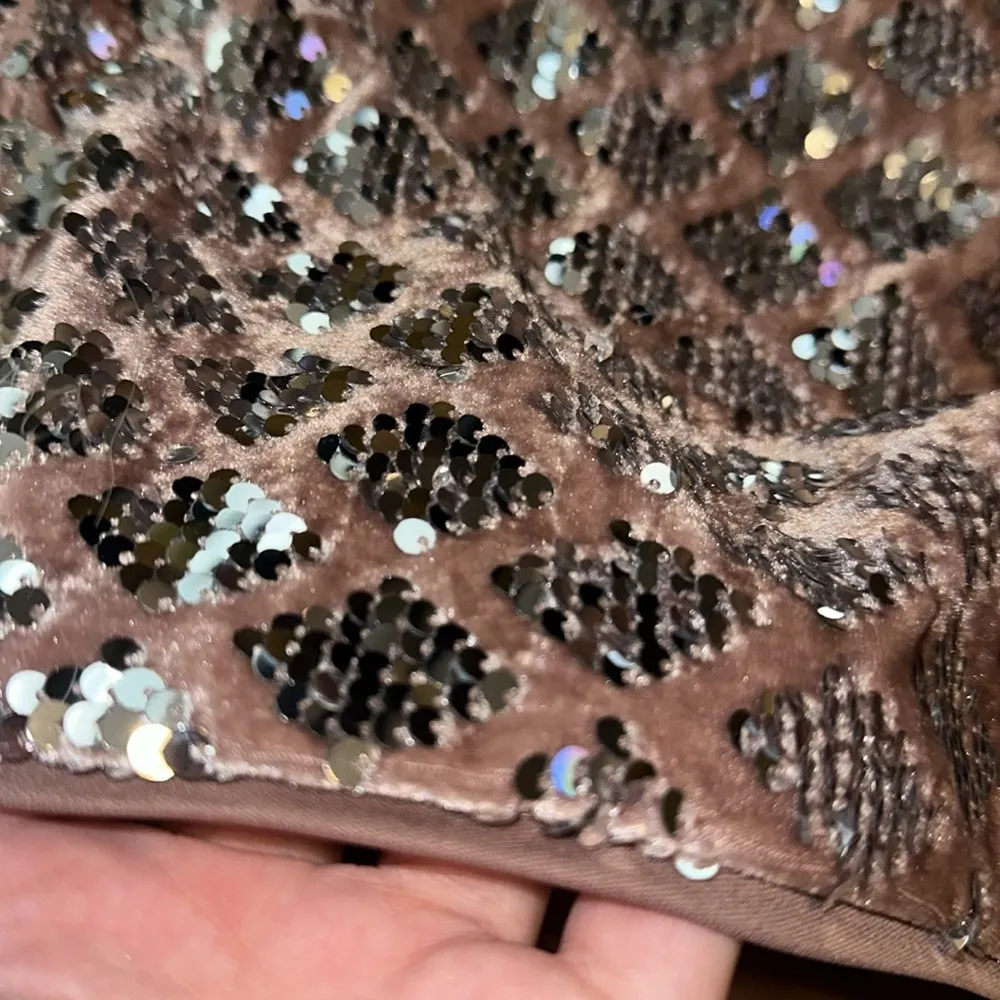 Crystal Doll Homecoming Wedding Cropped Jacket & Skirt Velvet & Sequin Muted Nwt - Image 3