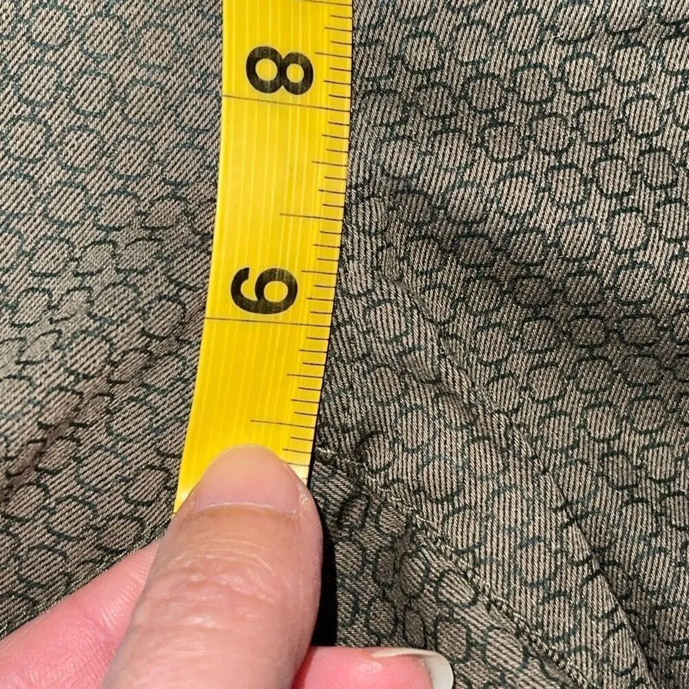 Bevy Flog Nansi Flare Style Pants Moss Green Check Original Size 24 (2) - Image 10