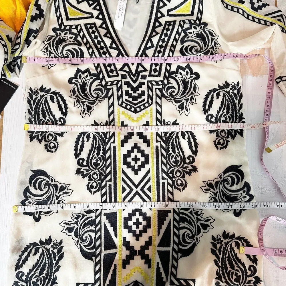 Alice + Olivia Lowell Embroidered Shift Mini Dress Size Small - Image 6