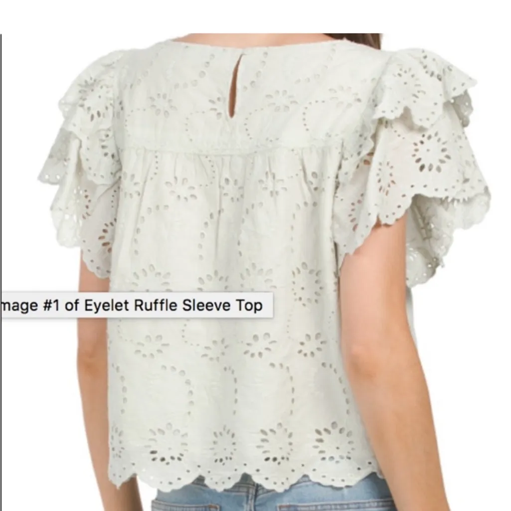 7 For All Mankind Eyelet Top size small - Image 2