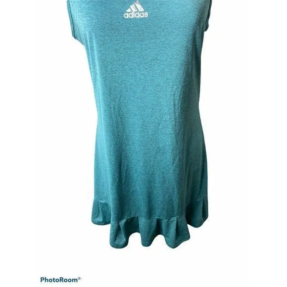 ADIDAS Uncontrol Climachill Racerback Chill Shock Green‎ Tennis Dress Womens L - Image 3