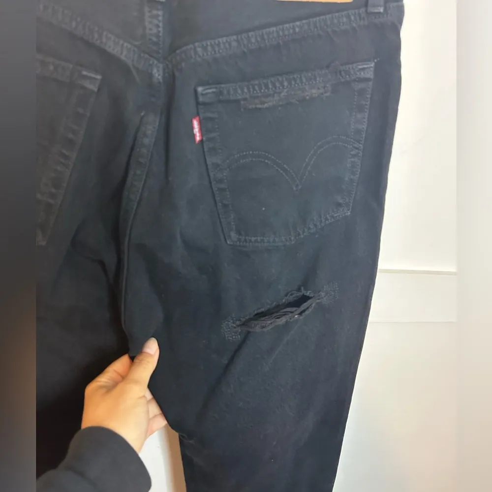 Levi’s 501 Black Super Distressed Original Fit Button Fly Jeans - Image 8